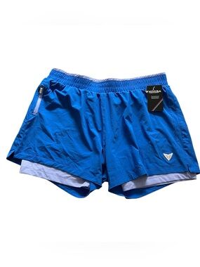 Korsa Blue Running Shorts Women’s XL Qualifier 2-in-1 Performance NWT
